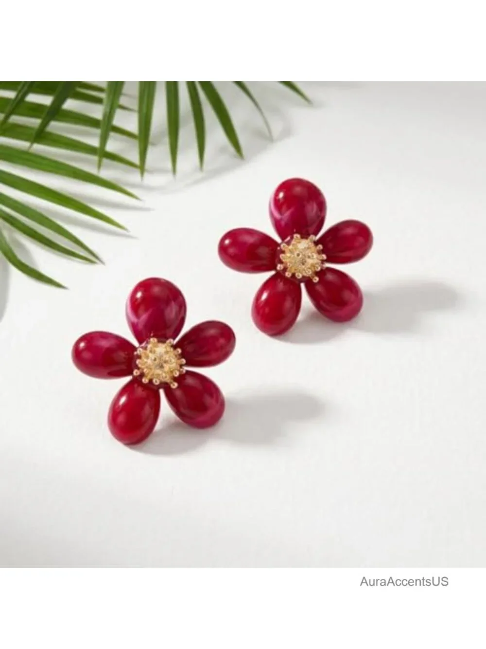 Acrylic Flower Stud Earrings Boho Resin Floral Statement Jewelry Party